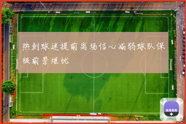 热刺球迷提前离场信心减弱球队保级前景堪忧